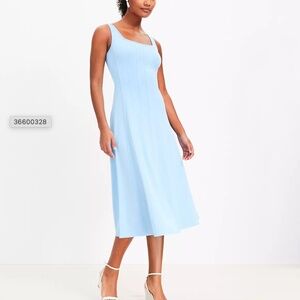 Ann Taylor Loft - Ponte Seamed Flare Midi Dress